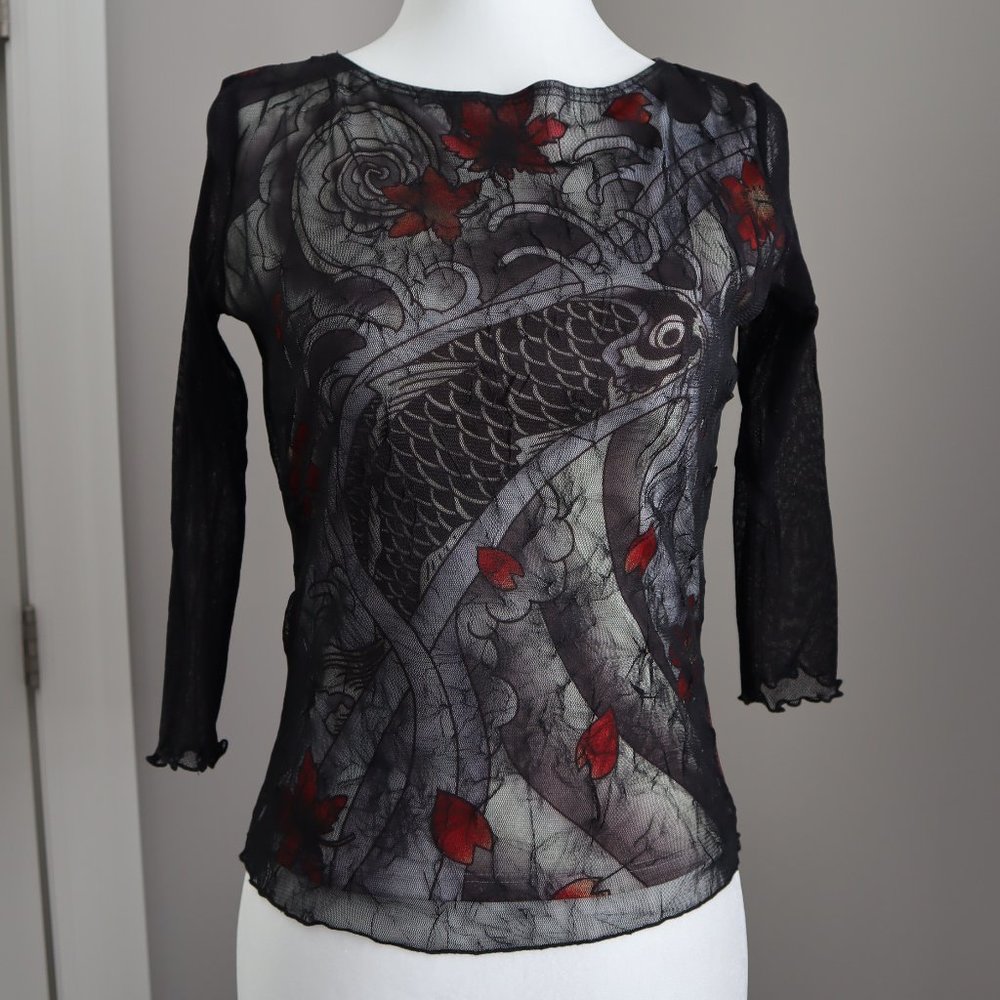 BEBE Sexy Mesh Top Small